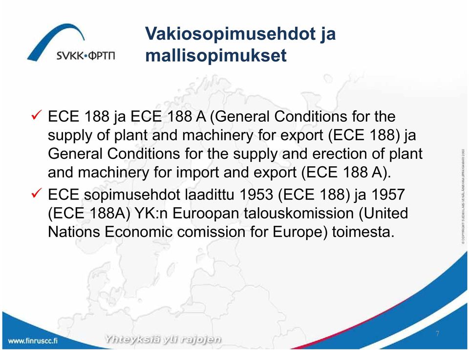 plant and machinery for import and export (ECE 188 A).
