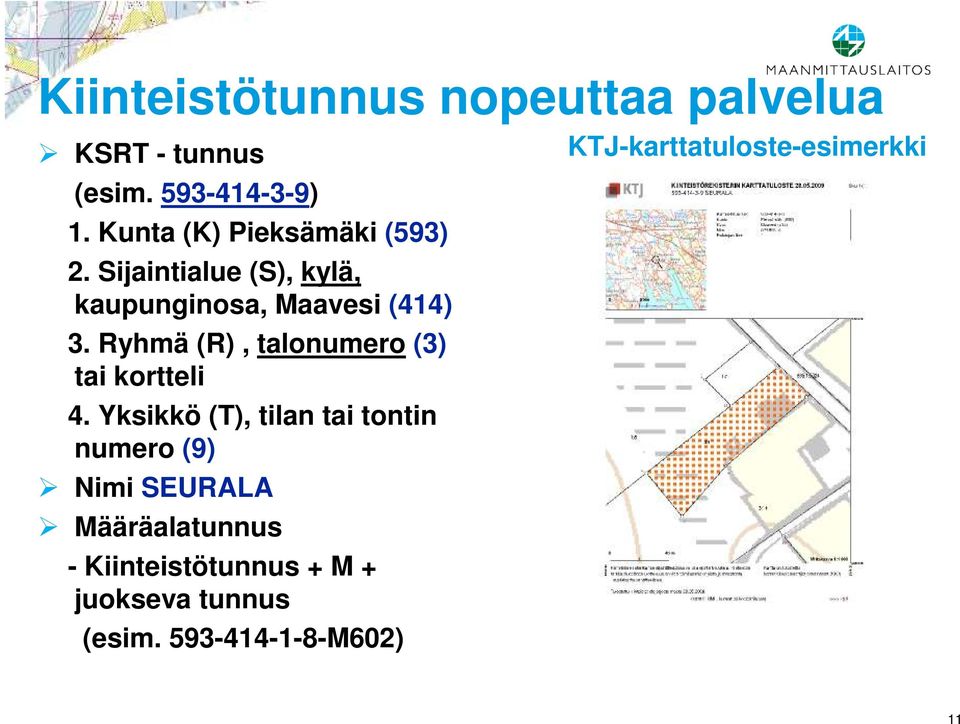 Ryhmä (R), talonumero (3) tai kortteli 4.