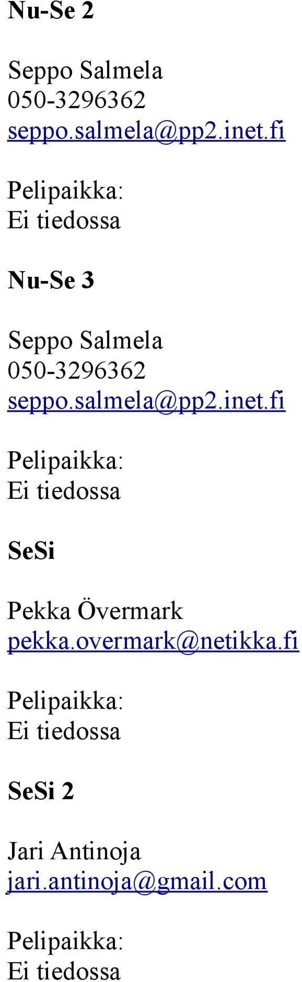 salmela@pp2.inet.fi SeSi Pekka Övermark pekka.