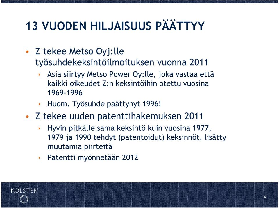 Työsuhde päättynyt 1996!