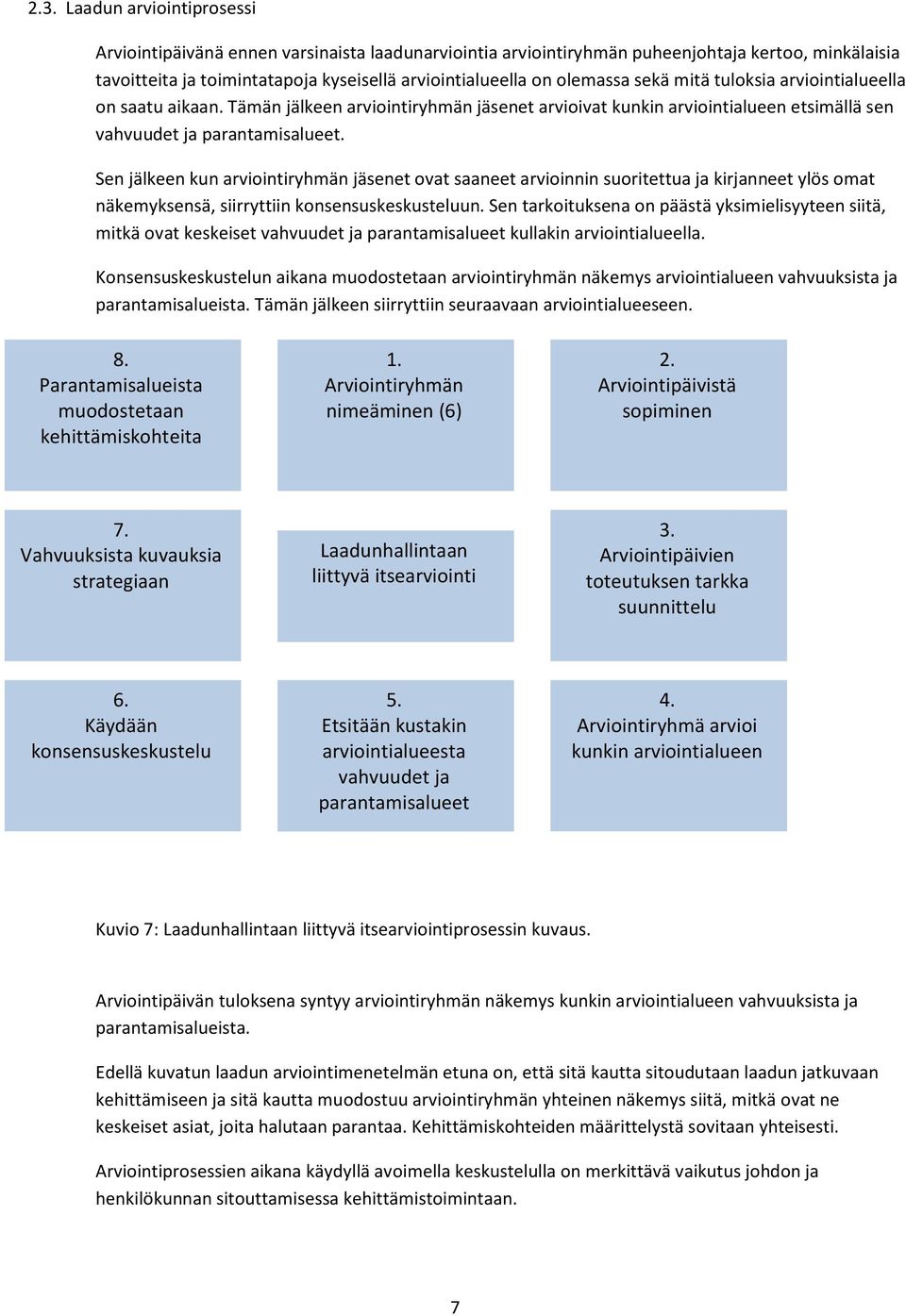 Sen jälkeen kun arviointiryhmän jäsenet ovat saaneet arvioinnin suoritettua ja kirjanneet ylös omat näkemyksensä, siirryttiin konsensuskeskusteluun.