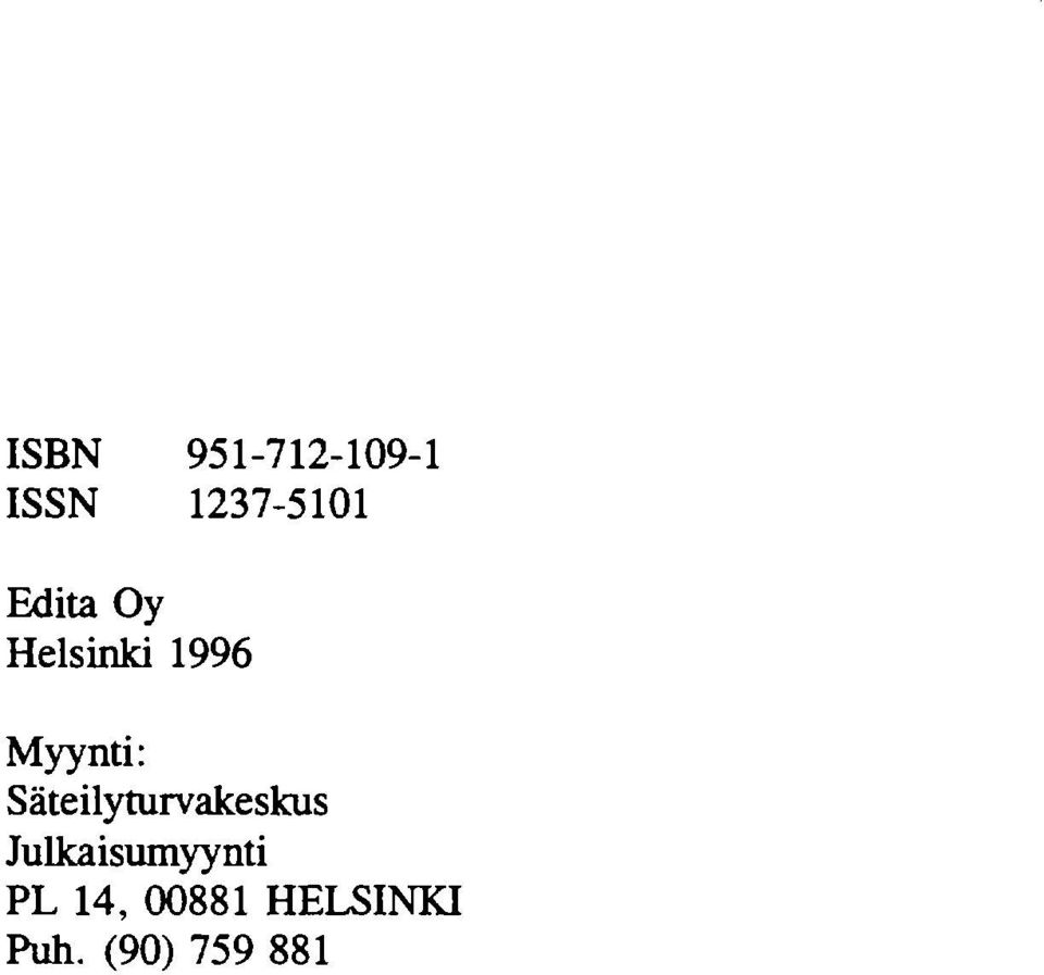 Säteilyturvakeskus Julkaisumyynti
