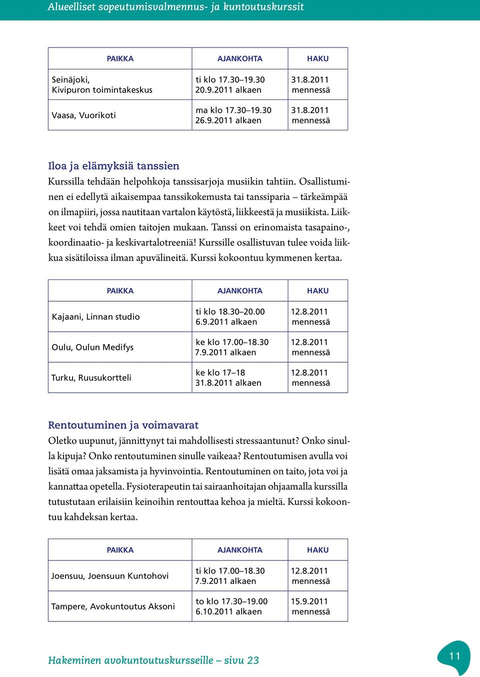 Osallistuminen ei edellytä aikaisempaa tanssikokemusta tai tanssiparia tärkeämpää on ilmapiiri, jossa nautitaan vartalon käytöstä, liikkeestä ja musiikista. Liikkeet voi tehdä omien taitojen mukaan.