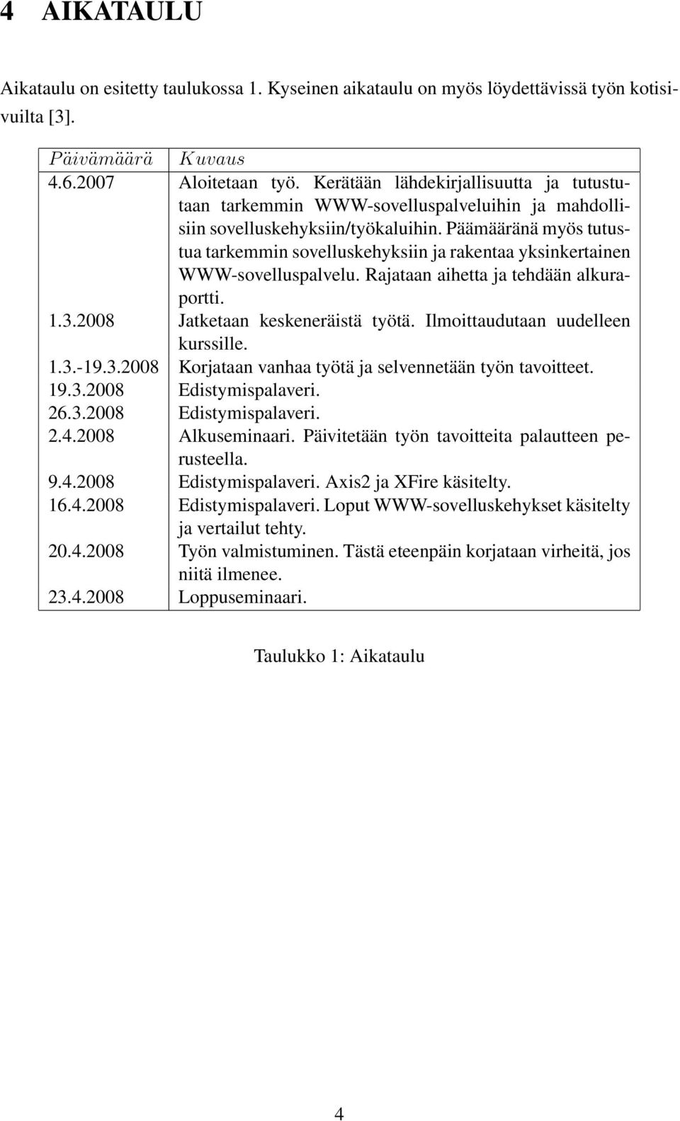 Päämääränä myös tutustua tarkemmin sovelluskehyksiin ja rakentaa yksinkertainen WWW-sovelluspalvelu. Rajataan aihetta ja tehdään alkuraportti. 1.3.2008 Jatketaan keskeneräistä työtä.