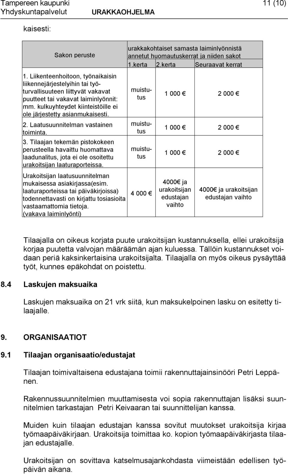 Tilaajan tekemän pistokokeen perusteella havaittu huomattava laadunalitus, jota ei ole osoitettu urakoitsijan laaturaporteissa. Urakoitsijan laatusuunnitelman mukaisessa asiakirjassa(esim.
