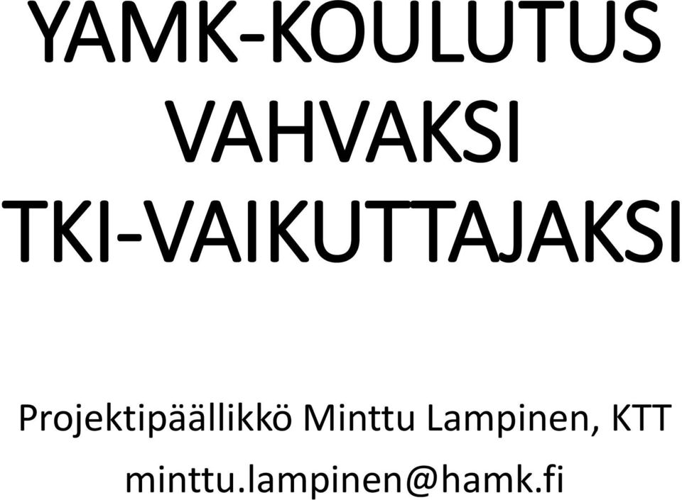 Projektipäällikkö Minttu