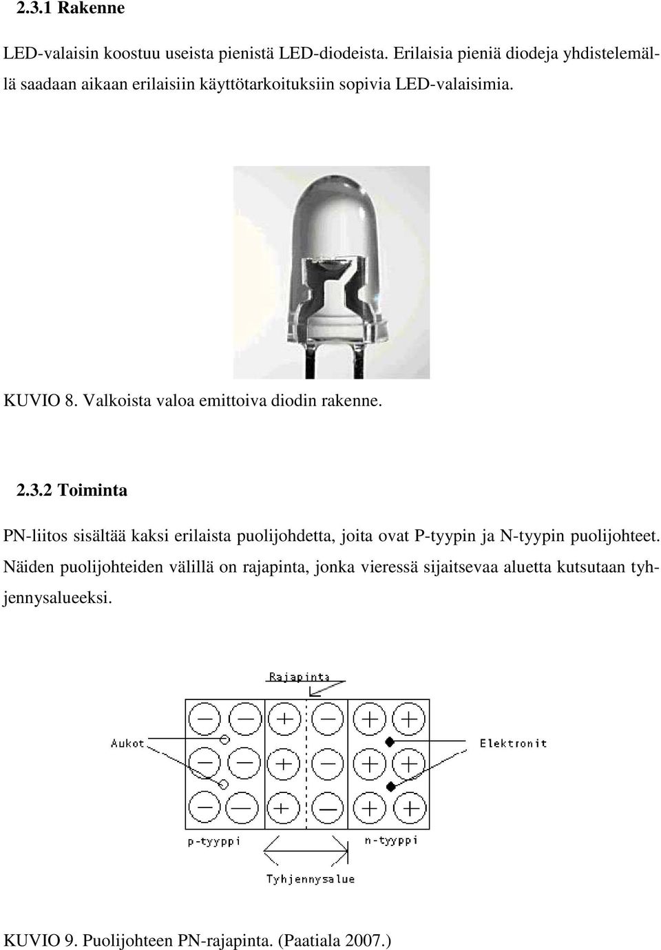 Valkoista valoa emittoiva diodin rakenne. 2.3.