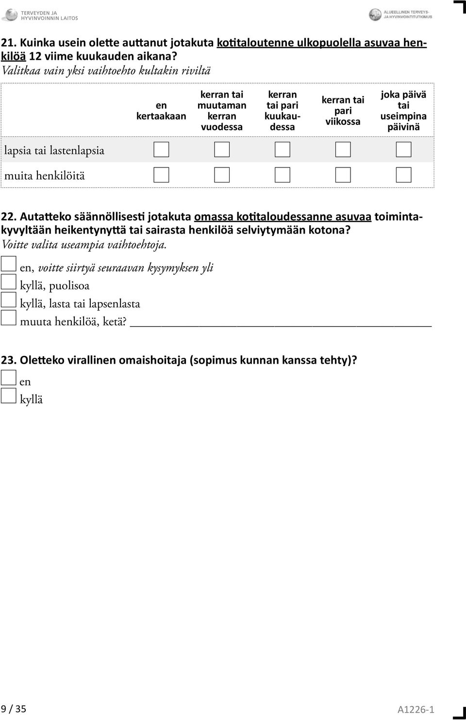 päivinä lapsia tai lastenlapsia muita henkilöitä 22.