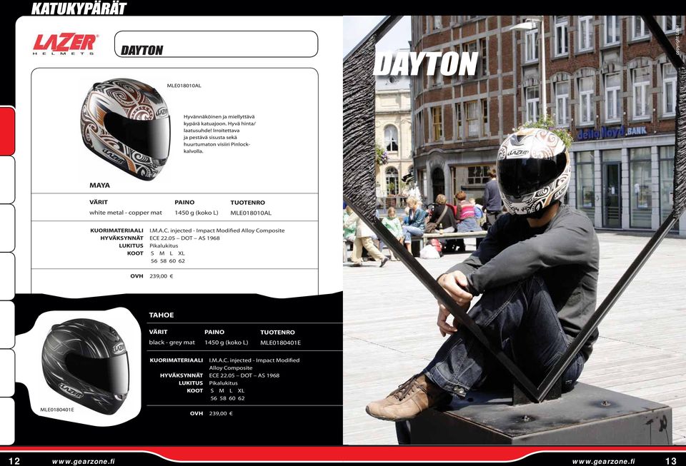 05 DOT AS 1968 Pikalukitus S M L XL 56 58 60 62 239,00 TAHOE black - grey mat PAINO 1450 g (koko L) MLE0180401E