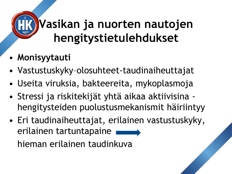 riskitekijät yhtä aikaa aktiivisina - hengitysteiden puolustusmekanismit häiriintyy