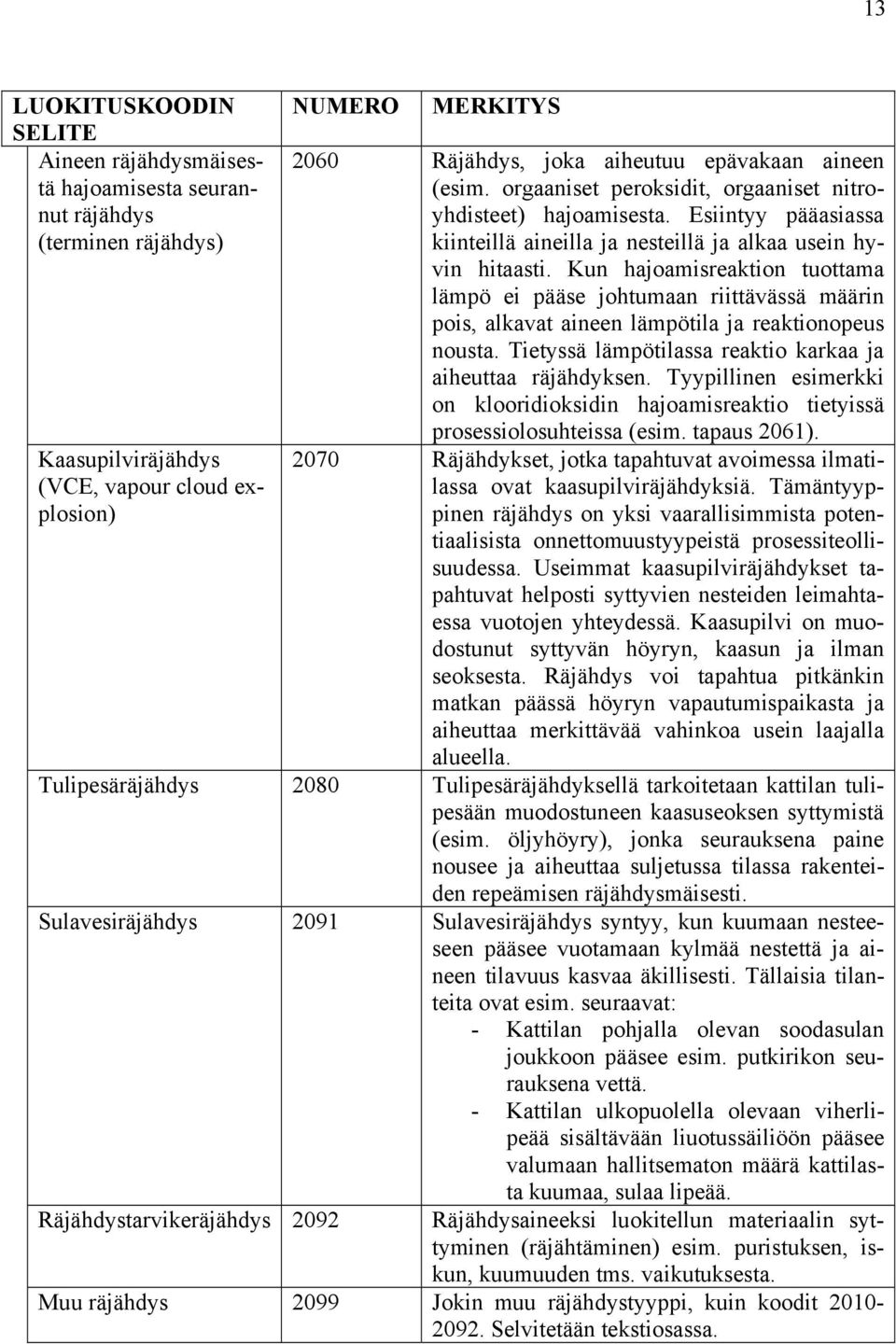 Kun hajoamisreaktion tuottama lämpö ei pääse johtumaan riittävässä määrin pois, alkavat aineen lämpötila ja reaktionopeus nousta. Tietyssä lämpötilassa reaktio karkaa ja aiheuttaa räjähdyksen.