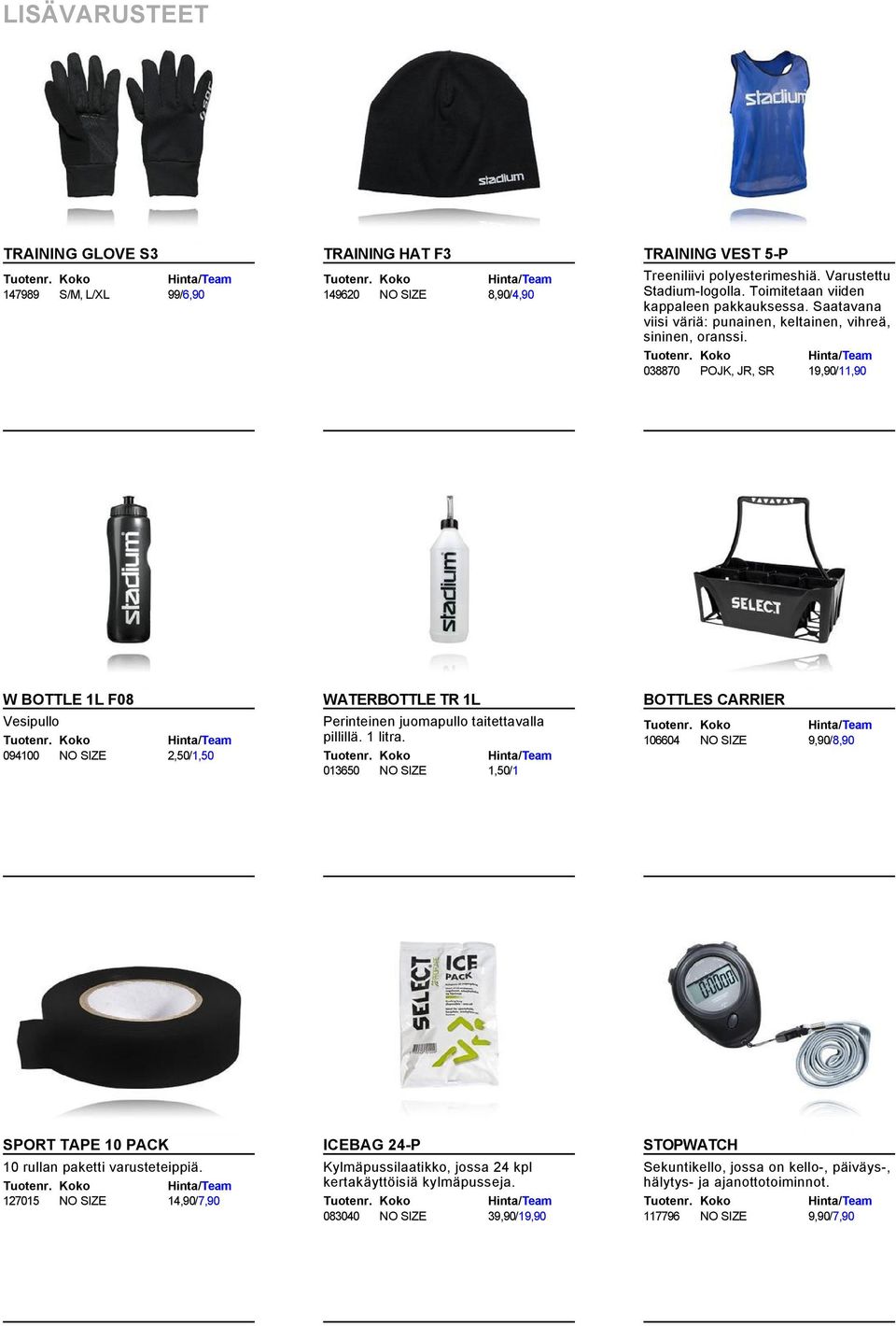 038870 POJK, JR, SR 19,90 /,90 W BOTTLE 1L F08 WATERBOTTLE TR 1L BOTTLES CARRIER Vesipullo 094100 2,50 /1,50 Perinteinen juomapullo taitettavalla pillillä. 1 litra.