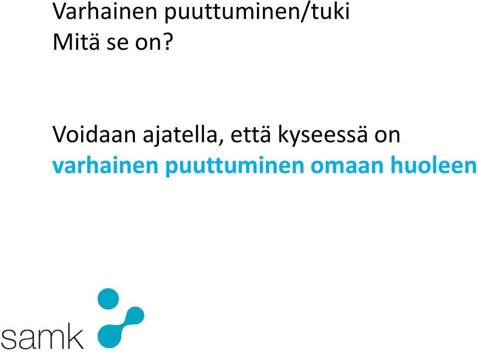 Voidaan ajatella, että