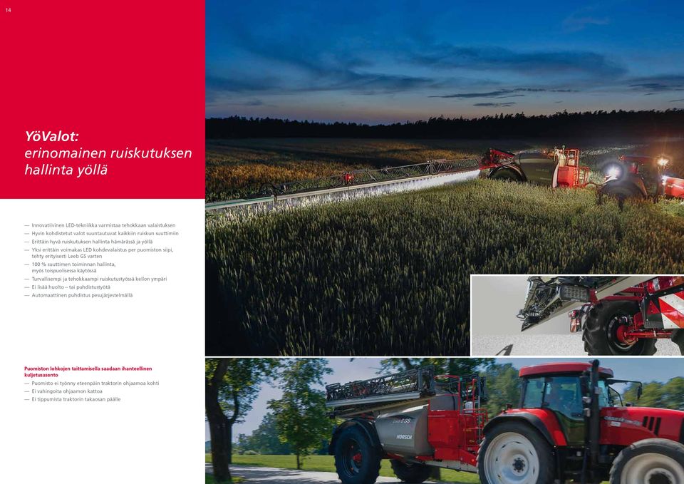 hallinta, myös toispuolisessa käytössä Turvallisempi ja tehokkaampi ruiskutustyössä kellon ympäri Ei lisää huolto tai puhdistustyötä Automaattinen puhdistus pesujärjestelmällä