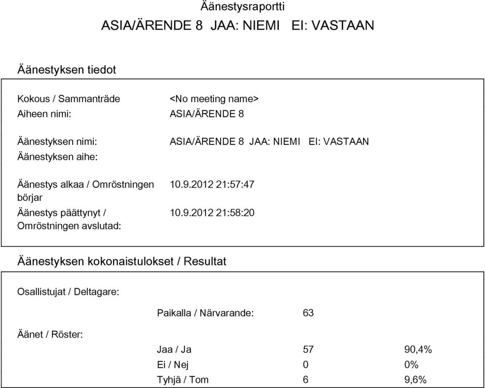 ASIA/ÄRENDE 8 JAA: NIEMI EI: VASTAAN 10.9.