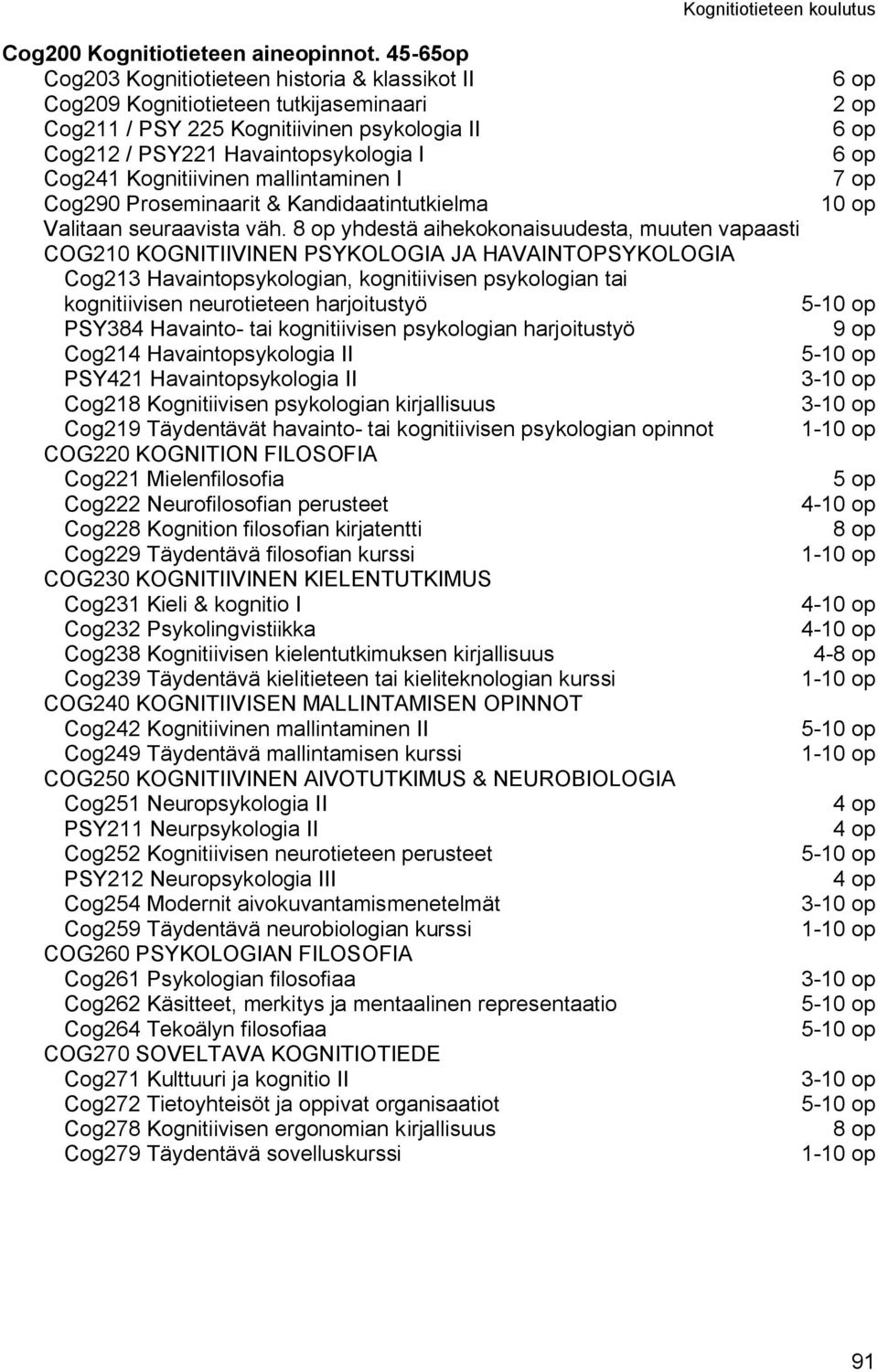 mallintaminen I 7 op Cog290 Proseminaarit & Kandidaatintutkielma Valitaan seuraavista väh.