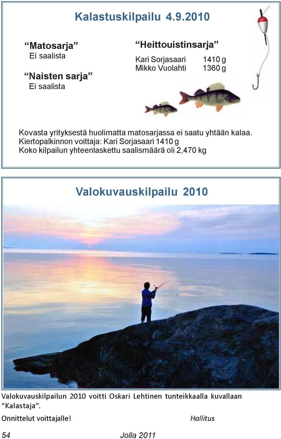 Kovasta yrityksestä huolimatta matosarjassa ei saatu yhtään kalaa.
