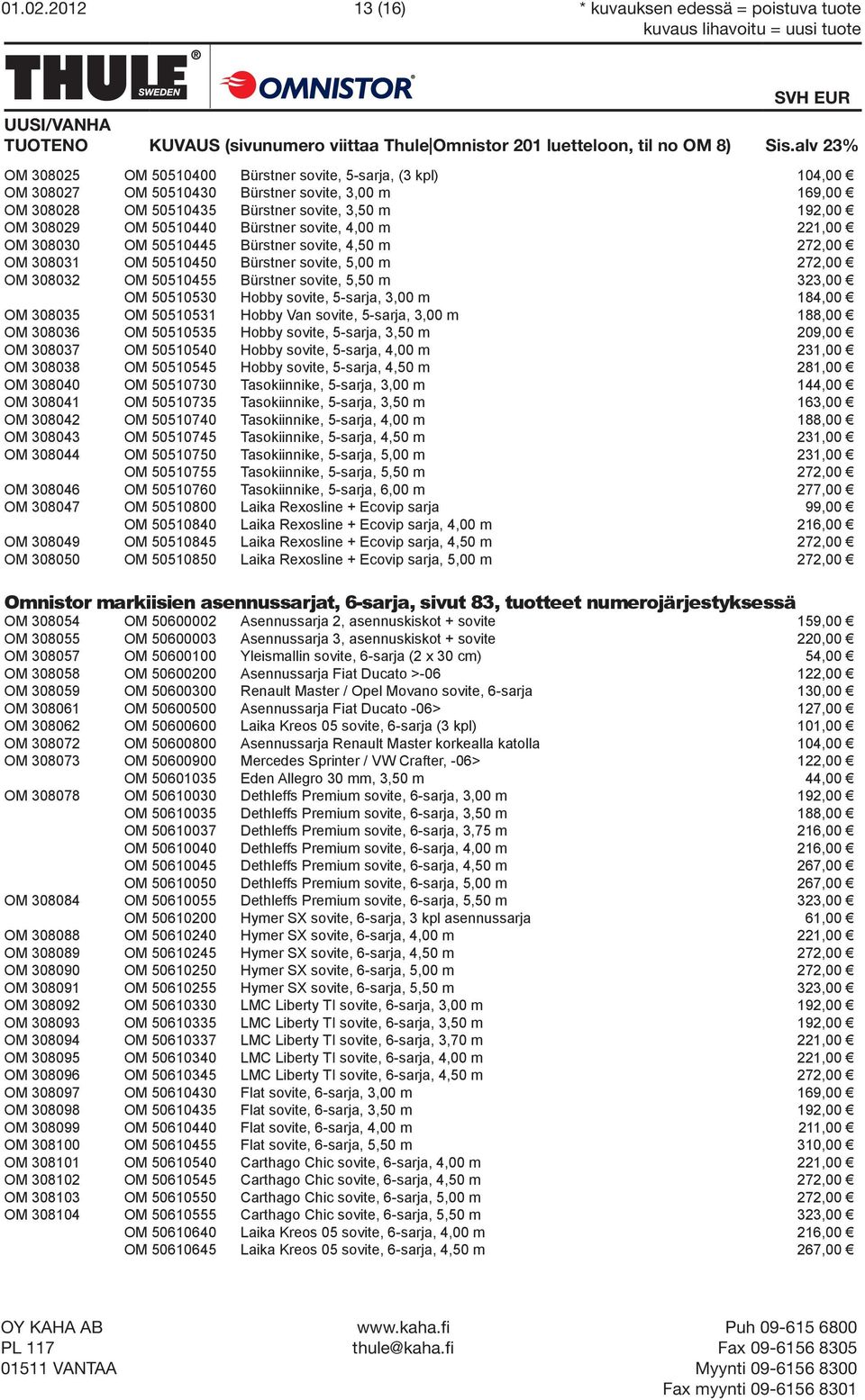 Bürstner sovite, 4,00 m 221,00 OM 308030 OM 50510445 Bürstner sovite, 4,50 m 272,00 OM 308031 OM 50510450 Bürstner sovite, 5,00 m 272,00 OM 308032 OM 50510455 Bürstner sovite, 5,50 m 323,00 OM