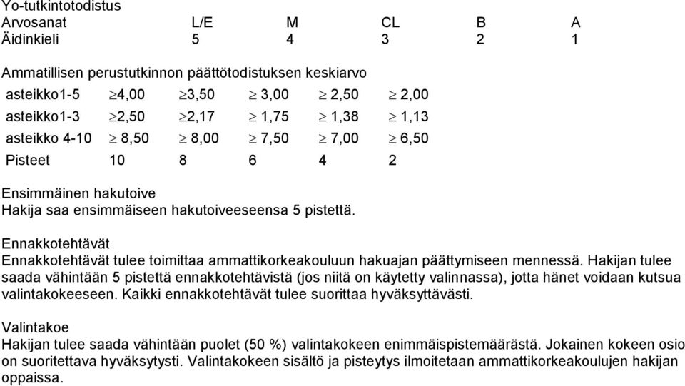 Ennakkotehtävät Ennakkotehtävät tulee toimittaa ammattikorkeakouluun hakuajan päättymiseen mennessä.