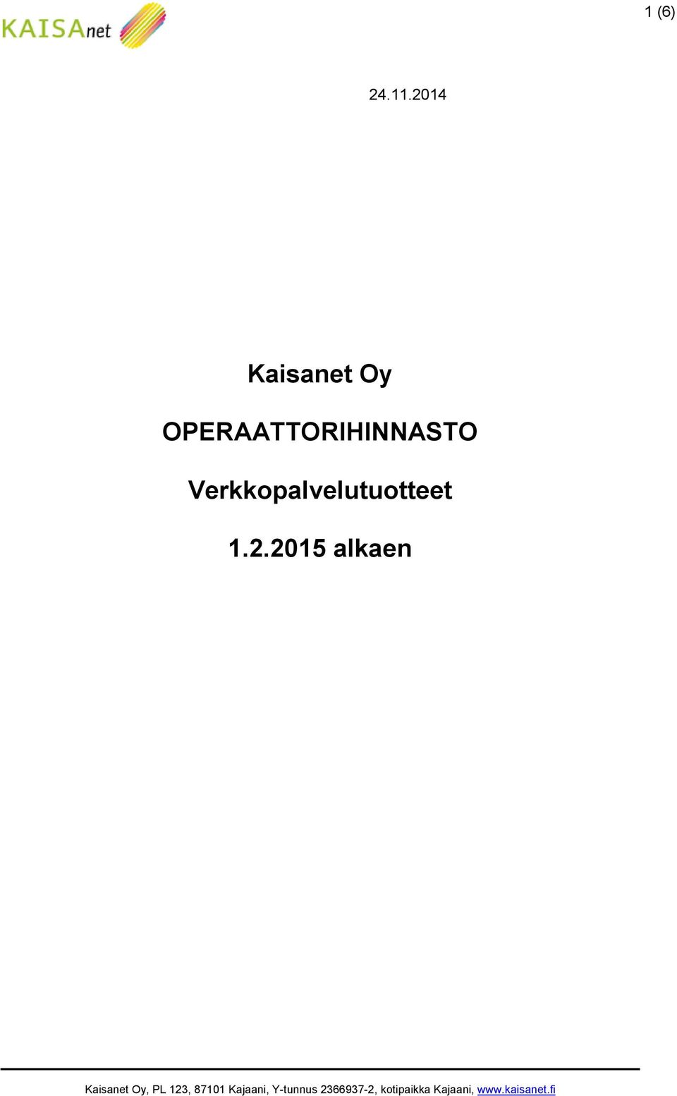 Verkkopalvelutuotteet 1.2.
