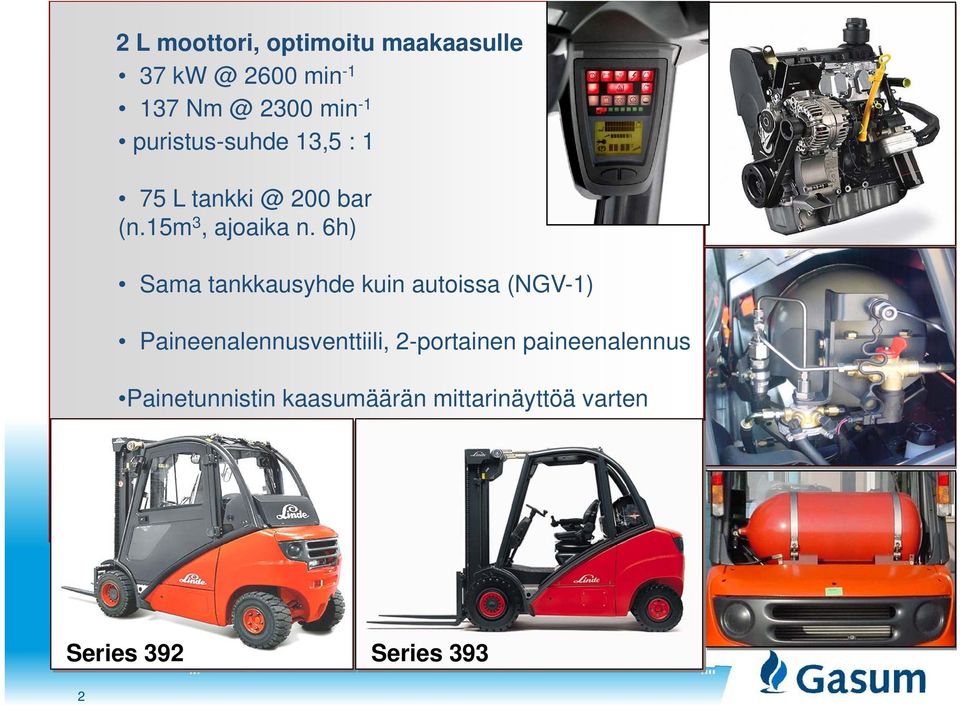 6h) Sama tankkausyhde kuin autoissa (NGV-1) Paineenalennusventtiili, 2-portainen