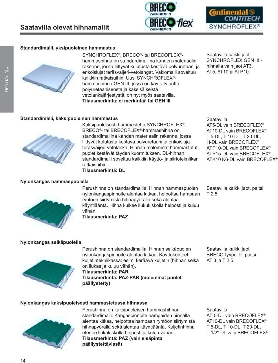 Uusi SYNCHROFLEX - hammashihna GEN III, jossa on käytetty uutta polyuretaaniseosta ja kaksisäikeistä vetolankajärjestystä, on nyt myös saatavilla.