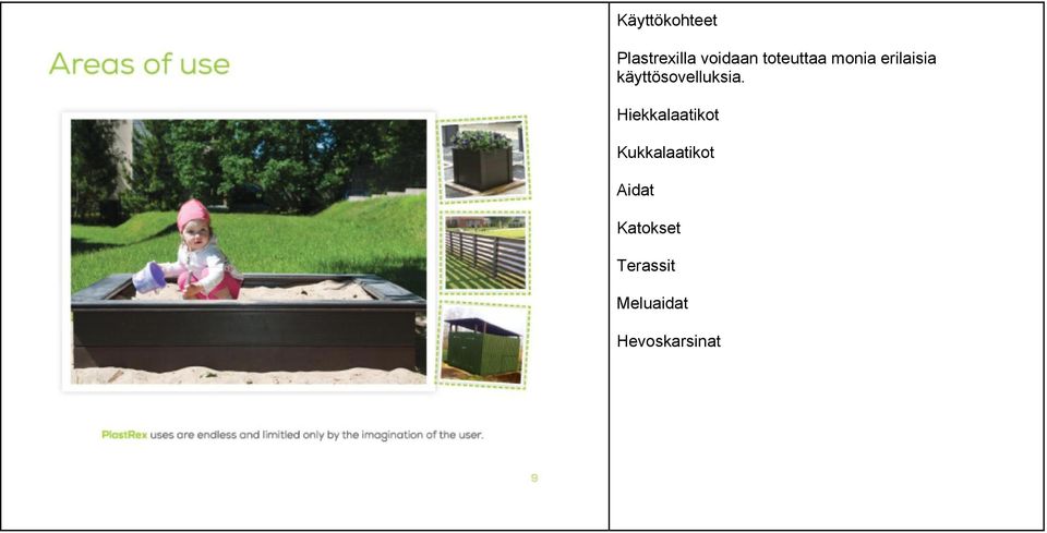 käyttösovelluksia.