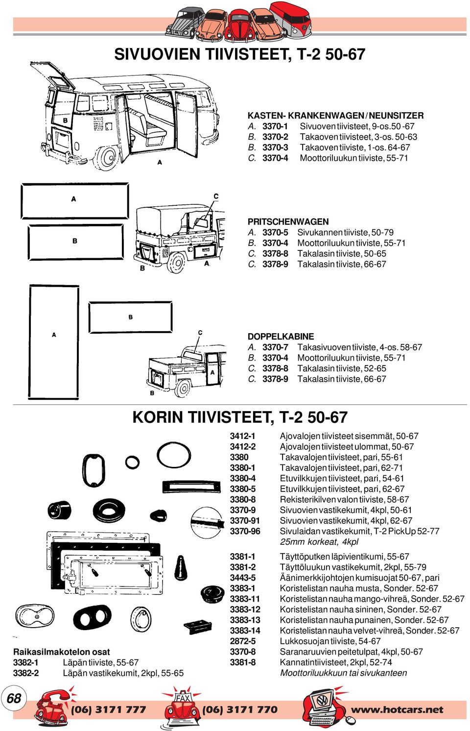 DOPPELKABINE 3370-7 Takasivuoven tiiviste, 4-os.
