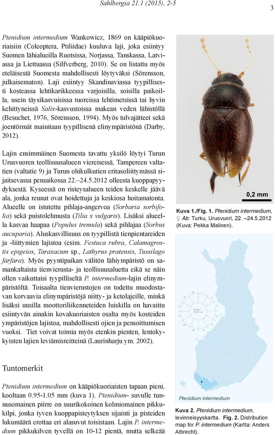 Liettuassa (Silfverberg, 2010). Se on listattu myös eteläisestä Suomesta mahdollisesti löytyväksi (Sörensson, julkaisematon).