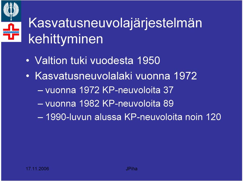 1972 vuonna 1972 KP neuvoloita 37 vuonna 1982 KP