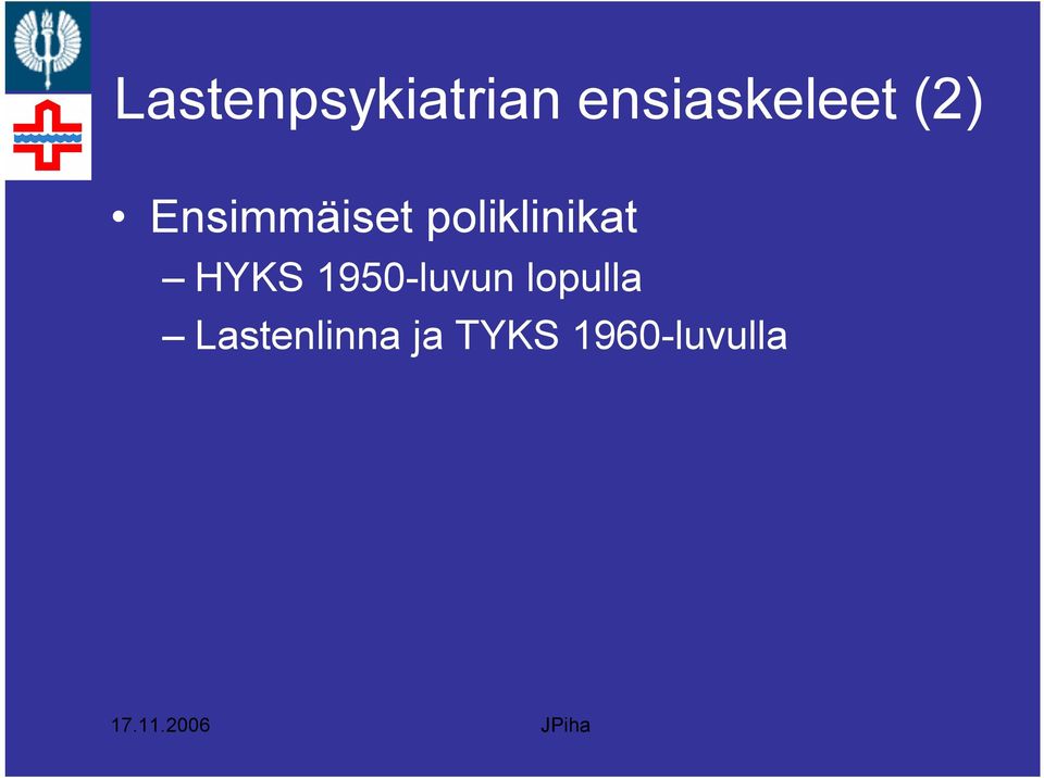 poliklinikat HYKS 1950 luvun