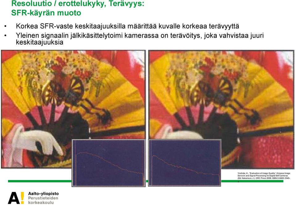 vahvistaa juuri keskitaajuuksia Yoshida, H., Evaluation of Image Quality.