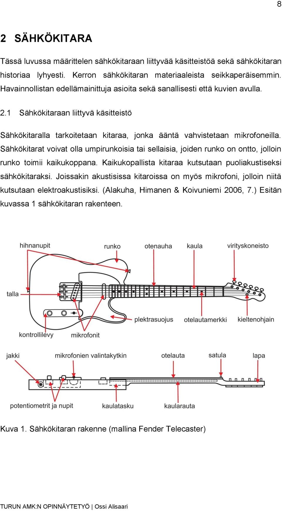 Sähkökitarat voivat olla umpirunkoisia tai sellaisia, joiden runko on ontto, jolloin runko toimii kaikukoppana. Kaikukopallista kitaraa kutsutaan puoliakustiseksi sähkökitaraksi.