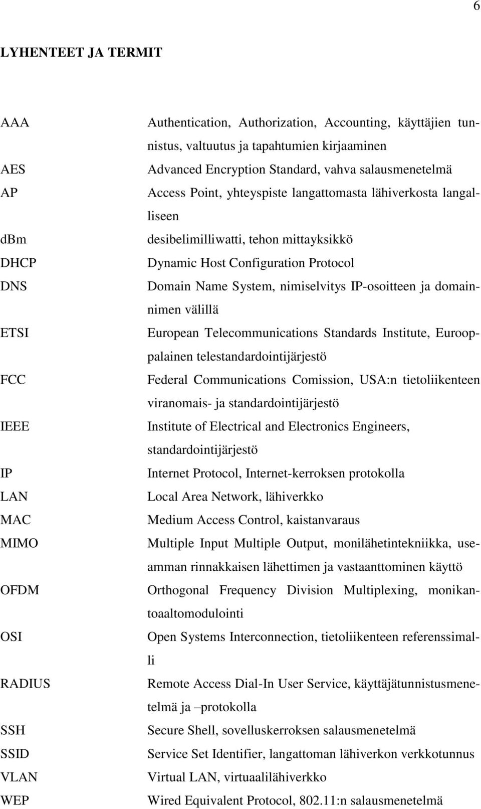 Protocol Domain Name System, nimiselvitys IP-osoitteen ja domainnimen välillä European Telecommunications Standards Institute, Eurooppalainen telestandardointijärjestö Federal Communications