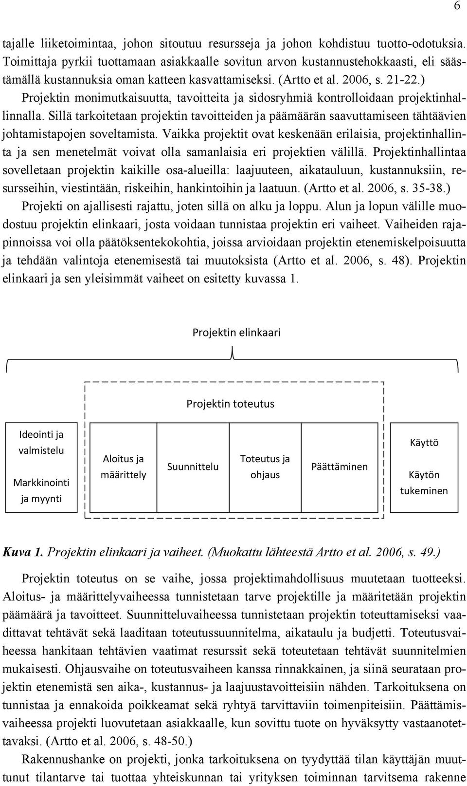 ) Projektin monimutkaisuutta, tavoitteita ja sidosryhmiä kontrolloidaan projektinhallinnalla.