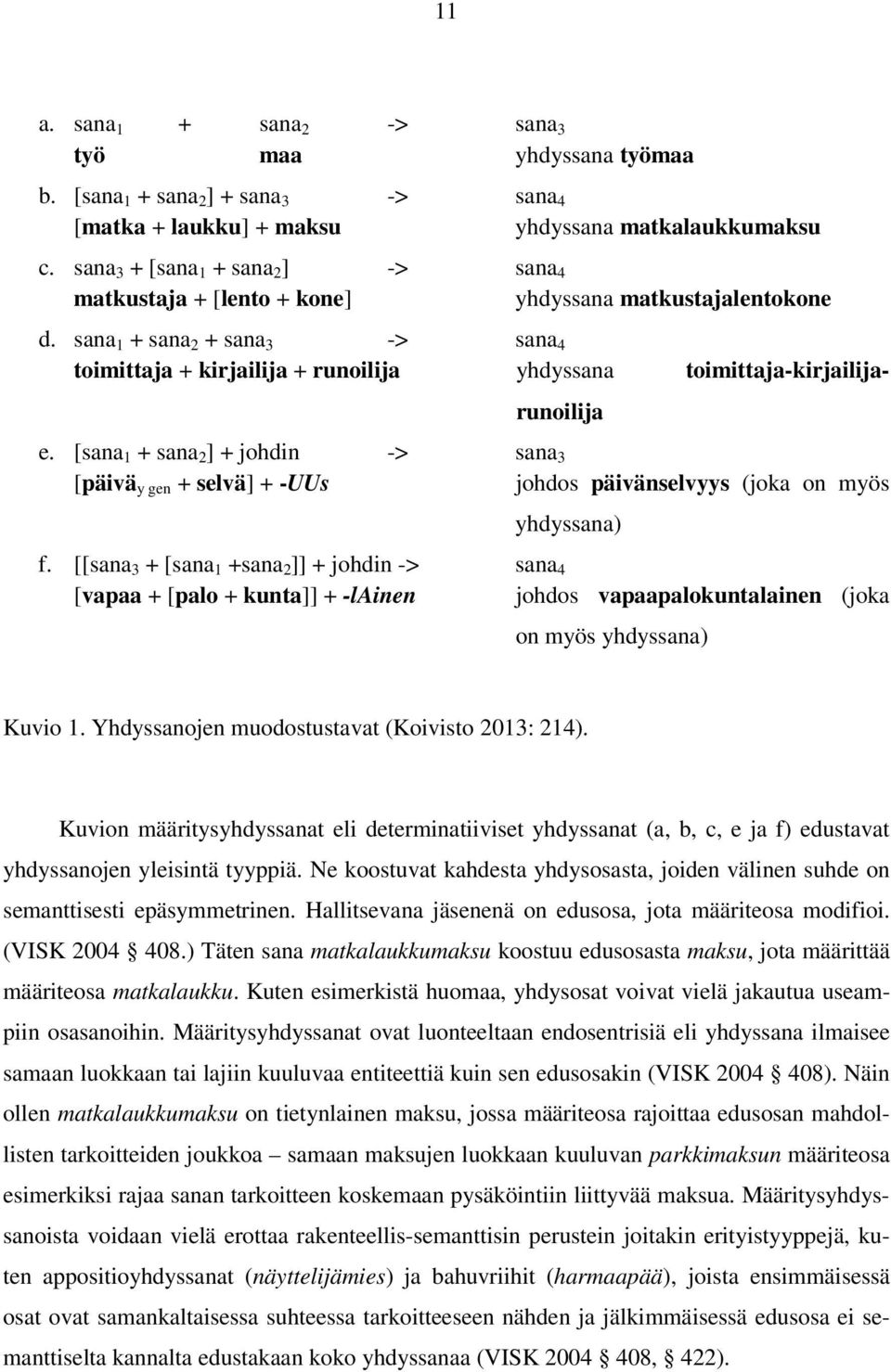 sana 1 + sana 2 + sana 3 -> sana 4 toimittaja + kirjailija + runoilija yhdyssana toimittaja-kirjailijarunoilija e.