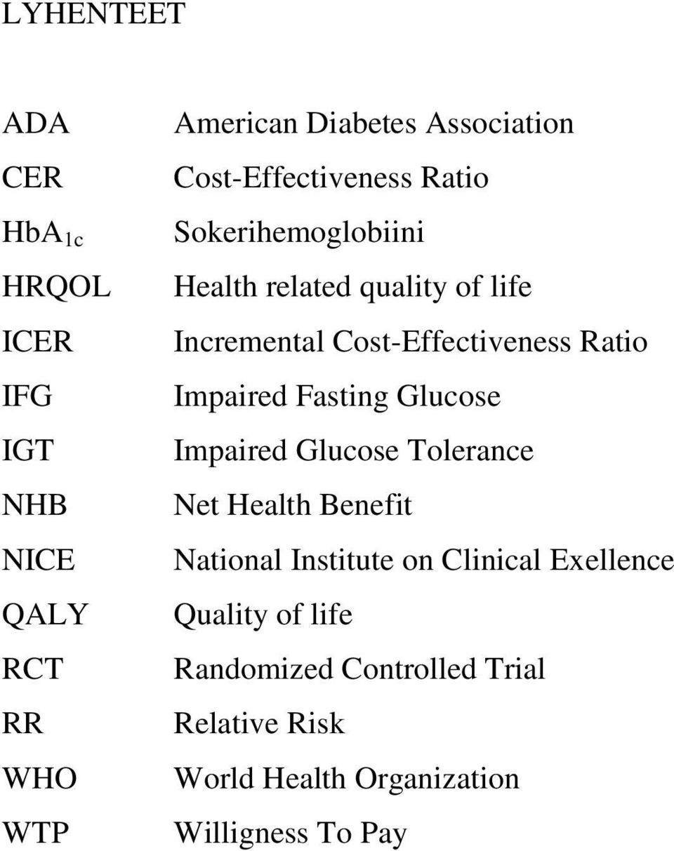 Ratio Impaired Fasting Glucose Impaired Glucose Tolerance Net Health Benefit National Institute on