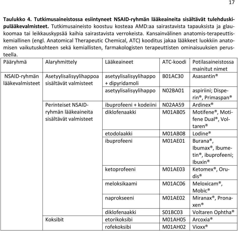 Anatomical Therapeutic Chemical, ATC) kooditus jakaa lääkkeet luokkiin anatomisen vaikutuskohteen sekä kemiallisten, farmakologisten terapeuttisten ominaisuuksien perusteella.