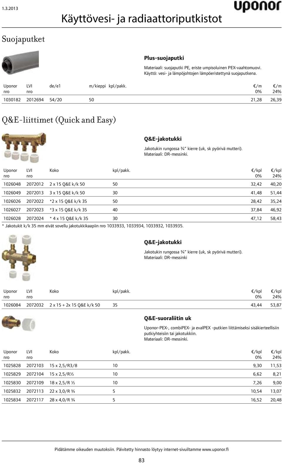 1026048 2072012 2 x 15 Q&E k/k 50 50 32,42 40,20 1026049 2072013 3 x 15 Q&E k/k 50 30 41,48 51,44 1026026 2072022 *2 x 15 Q&E k/k 35 50 28,42 35,24 1026027 2072023 *3 x 15 Q&E k/k 35 40 37,84 46,92