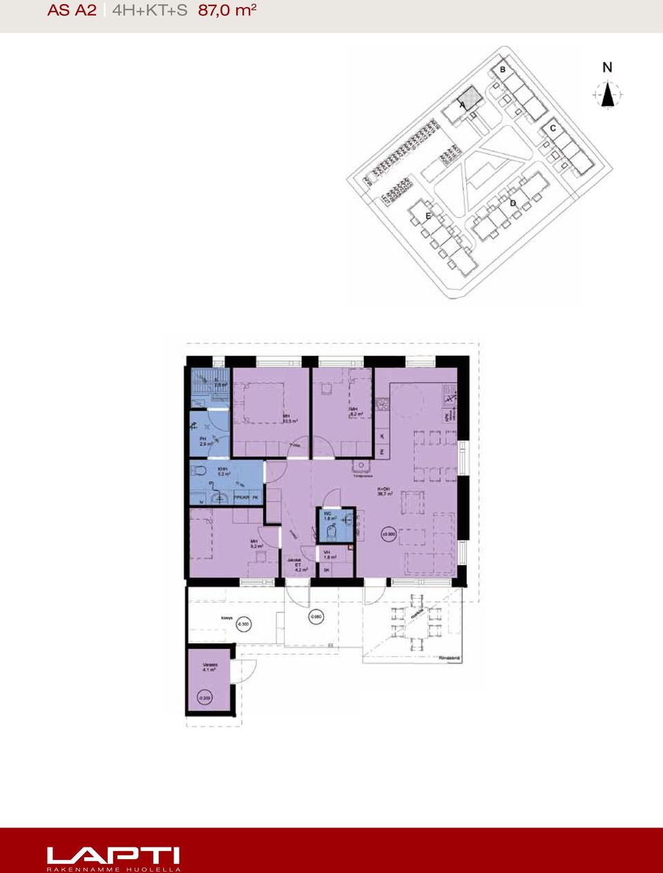 87,0 m 2