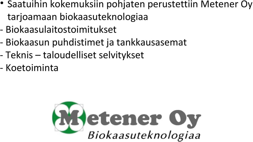 Biokaasulaitostoimitukset - Biokaasun puhdistimet