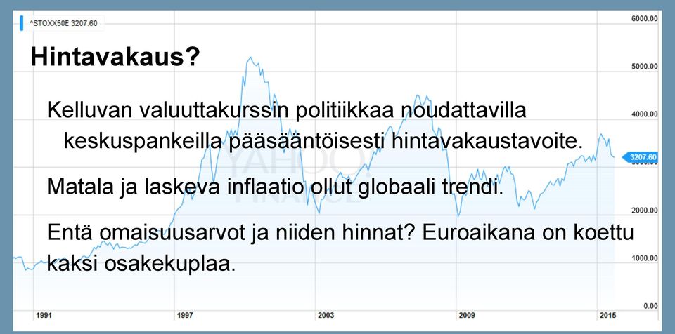 keskuspankeilla pääsääntöisesti hintavakaustavoite.