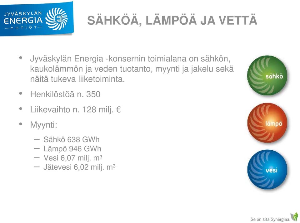 tukeva liiketoiminta. Henkilöstöä n. 350 Liikevaihto n. 128 milj.