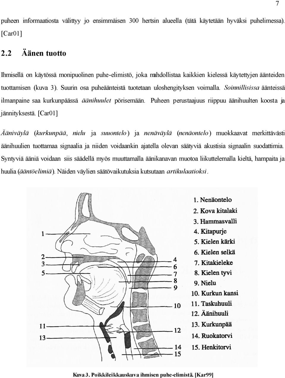 Suurin osa puheäänteistä tuotetaan uloshengityksen voimalla. Soinnillisissa äänteissä ilmanpaine saa kurkunpäässä äänihuulet pörisemään.