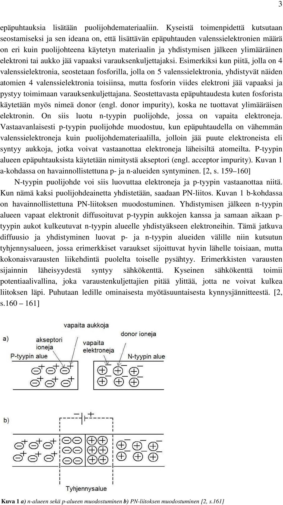 ylimääräinen elektroni tai aukko jää vapaaksi varauksenkuljettajaksi.