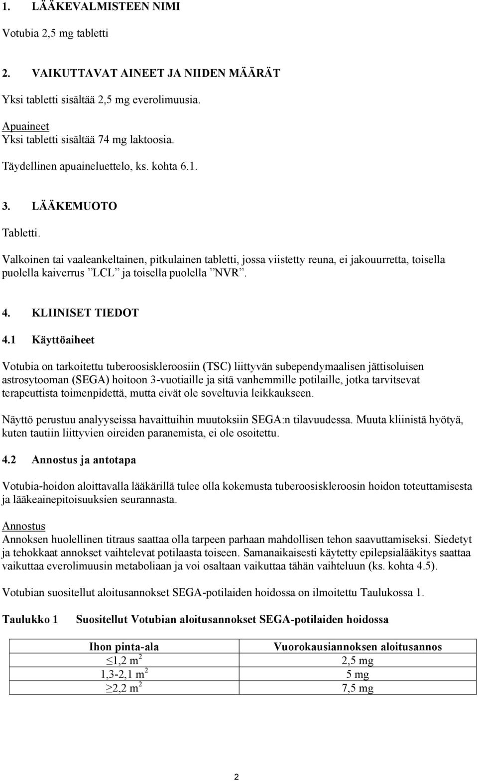 Valkoinen tai vaaleankeltainen, pitkulainen tabletti, jossa viistetty reuna, ei jakouurretta, toisella puolella kaiverrus LCL ja toisella puolella NVR. 4. KLIINISET TIEDOT 4.