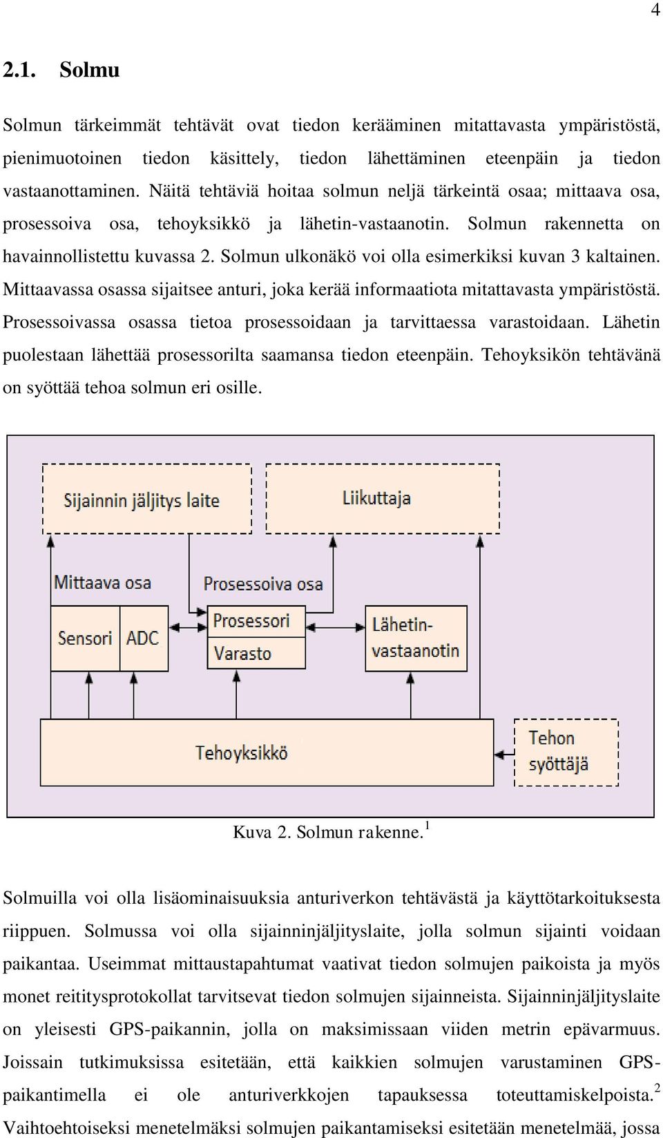 Solmun ulkonäkö voi olla esimerkiksi kuvan 3 kaltainen. Mittaavassa osassa sijaitsee anturi, joka kerää informaatiota mitattavasta ympäristöstä.