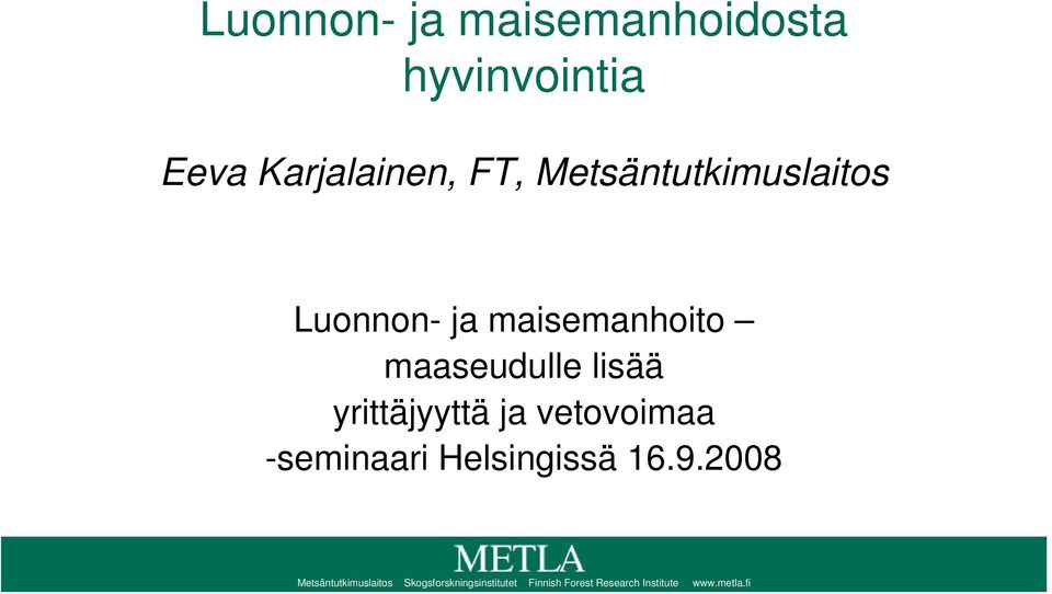 yrittäjyyttä ja vetovoimaa -seminaari Helsingissä 16.9.