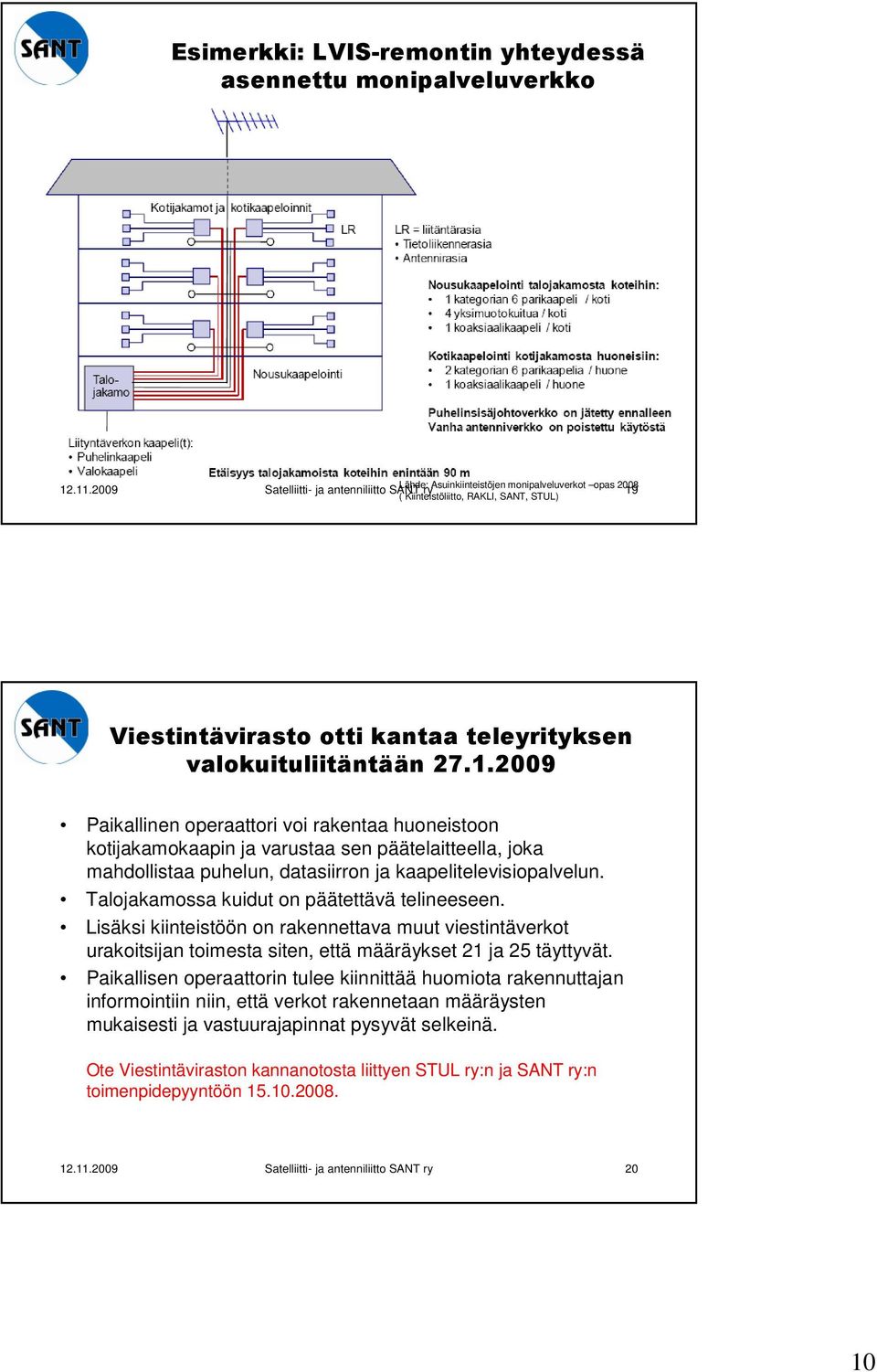 ( Kiinteistöliitto, RAKLI, SANT, STUL) Viestintävirasto otti kantaa teleyrityksen valokuituliitäntään 27.1.