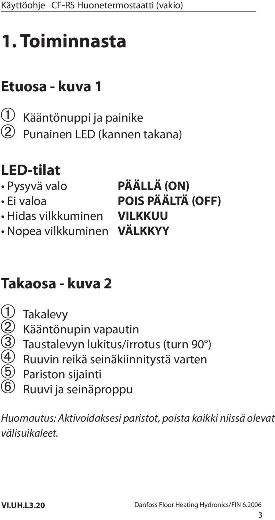 Takalevy Kääntönupin vapautin Taustalevyn lukitus/irrotus (turn 90 ) Ruuvin reikä seinäkiinnitystä varten